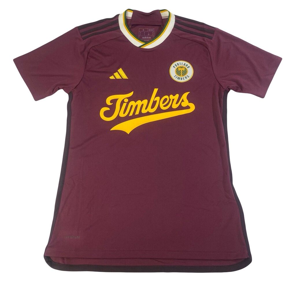 adidas 2024 Portland Timbers Archive MLS Jersey IN4288 Victory Crimson SZ SM